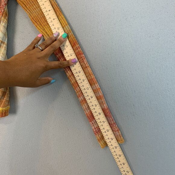 Free People Ribbed Knit Sweater Orange Rust Ombre Gradient Long Sleeve Top Small - Picture 6 of 8